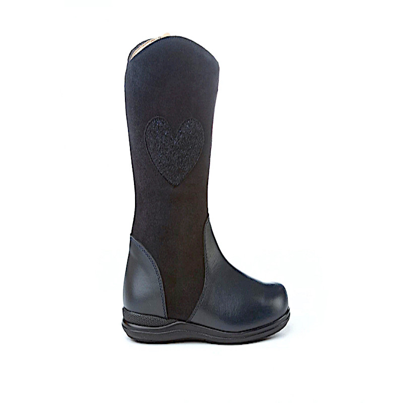 Made in Spain Girls Suede Heart Shaped Nappa Boot EU27-EU36 Marino